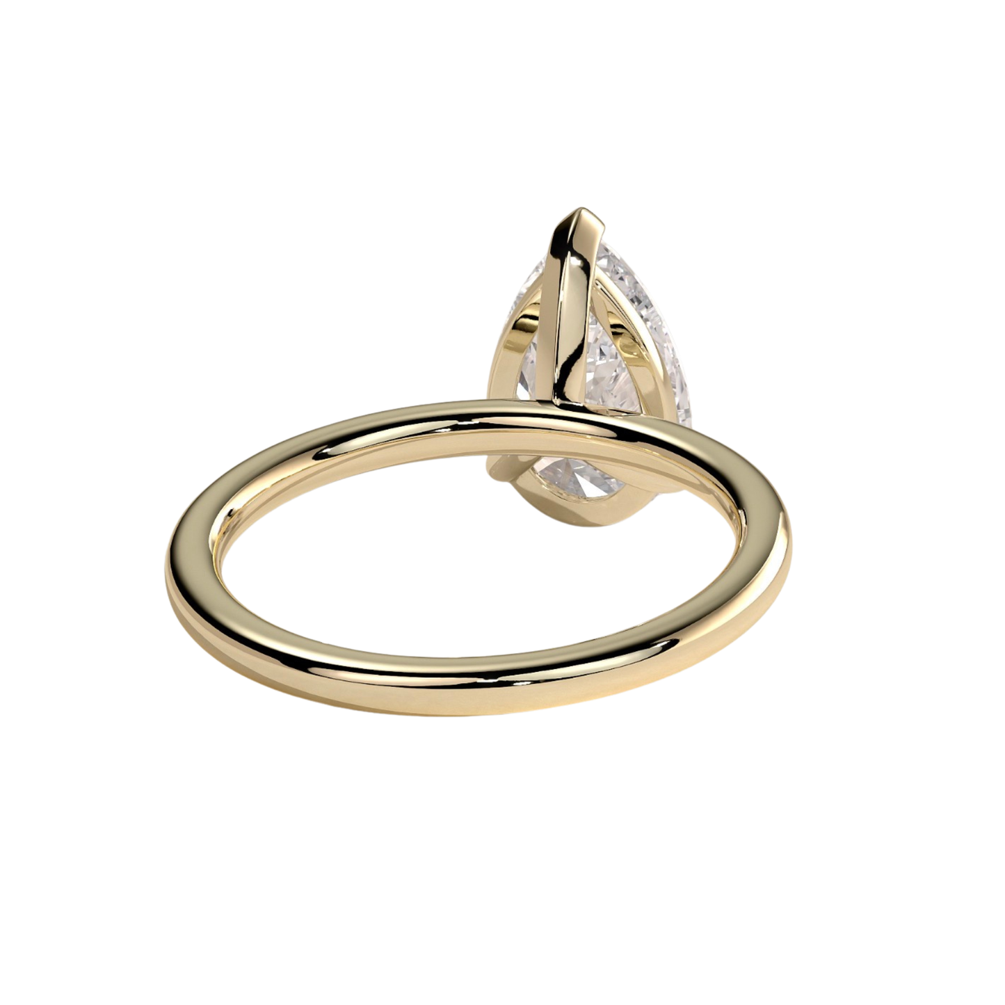 Luxury pear claw solitaire engagement ring featuring a brilliant pear-cut center stone secured in a refined claw setting for maximum sparkle and elegance. Timeless minimalist design crafted for everyday sophistication, available in white gold, yellow gold, rose gold, platinum, lab-grown diamond, or moissanite options.