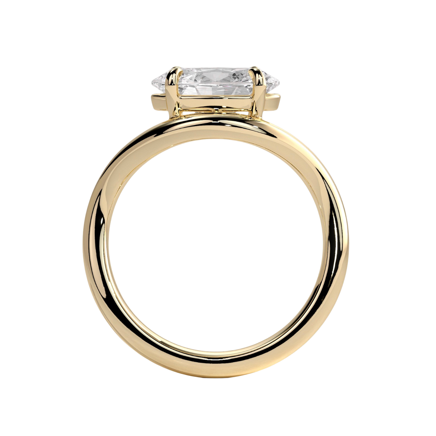 Marvelle – Oval Solitaire with Sculpted Wave Design